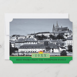 Château de Prague et Bonne Année! Carte /Praha
