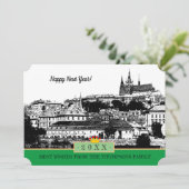 Château de Prague et Bonne Année! Carte /Praha (Debout devant)