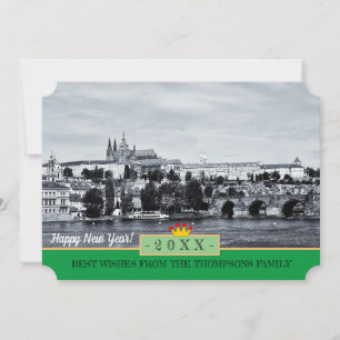 Château de Prague et Bonne Année! Carte /Praha