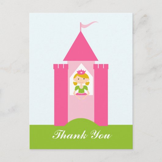 Château de princesse fée merci carte postale (Devant)