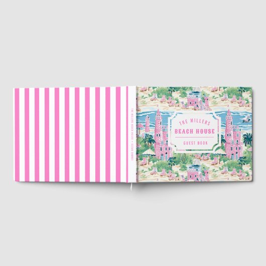 Château de sable rose de Preppy | Livre d'invité d (Complet)