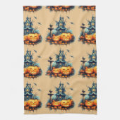 Château d'Halloween éffrayant Serviettes de cuisin (Vertical)