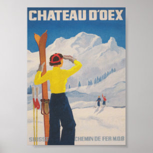 Chateau D'oex Zwitserland  skireis Poster