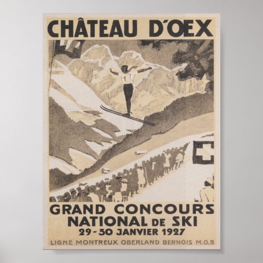 Chateau D'oex Zwitserland  skireis Poster (Voorkant)