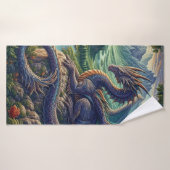 Château du Dragon médiéval coloré (Serviette de bain)