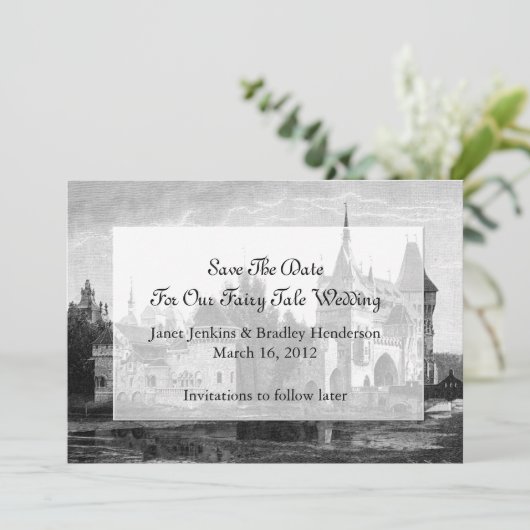 Château Enregistrer La Date Mariage Faire-part (Debout devant)