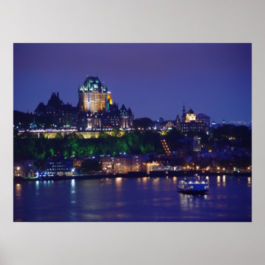 Château Frontenac Casque Nuit Québec Poster (Devant)