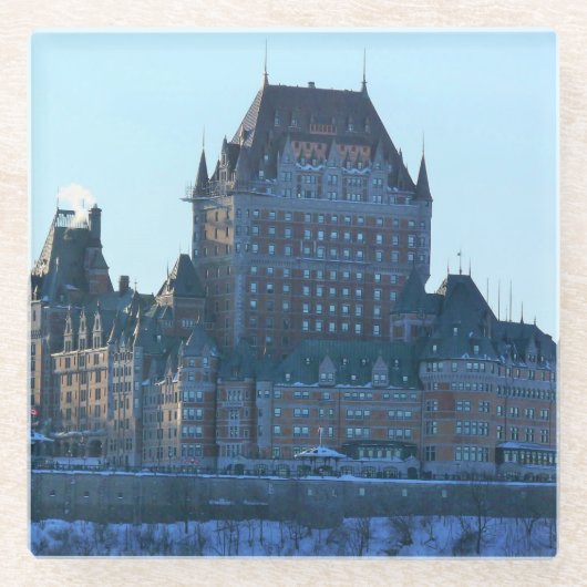 Chateau Frontenac, Quebec, Canada Glazen Onderzetter (Voorkant)