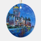 Château Frontenac Quebec Canada 's nachts Keramisch Ornament (Links)