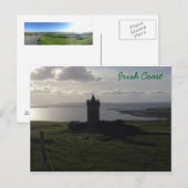 Château Irlandais Sur La Carte Postale Côtière (Devant / Derrière)