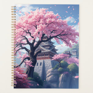 Château japonais au printemps de la floraison des