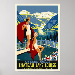 Chateau Lake Louise Banff Vintage Travel Poster
