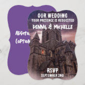 CHÂTEAU NUIT GOTHIQUE MODÈLE MARIAGE INVITATIONS (Devant / Derrière)