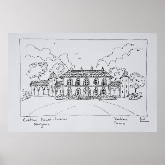 Chateau Prieure-Lichine, Margaux, Bordeaux Poster (Voorkant)