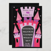 CHÂTEAU PRINCESS Invitation de fête d'anniversaire (Devant / Derrière)