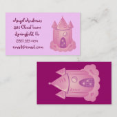 Château rose Fairytale Carte de visite (Devant / Derrière)