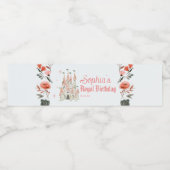 Château Royal Birthday Water Bottle Étiquette rose (Étiquettes simples)