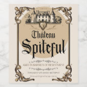 Château Spiteful - Gerijpt in vaten van wrok Wijn Etiket (Enkel label)