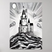 Château sur la colline | AI Art Poster (Devant)