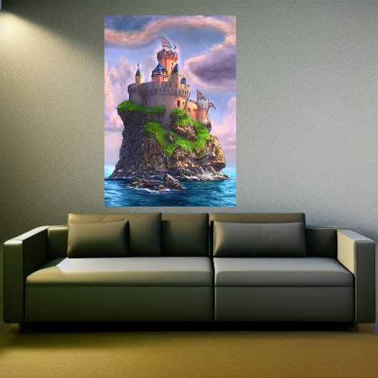 Château sur la roche | AI Art Poster