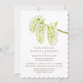 Chateau vert saule d'aquarelle invitations mariage (Devant)