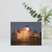 Chateaux Chillon, Suisse Carte postale (Debout devant)