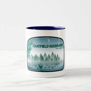 Chatfield Reservoir Colorado Herten Tweekleurige Koffiemok