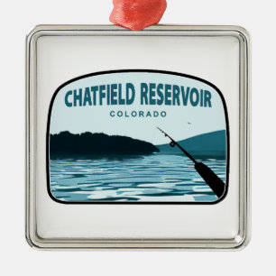 Chatfield Reservoir Colorado Vistangstok Metalen Ornament