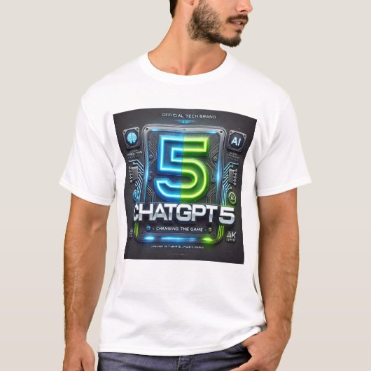 ChatGPT 5 AI T-shirt | Futuristische tech- en AI-l (Voorkant)