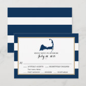 Chatham Cape Cod avec coeur | Menu Mariage RSVP (Devant / Derrière)