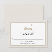 Chatham Cape Cod met hart | Bruiloft RSVP Kaartje (Voorkant / Achterkant)