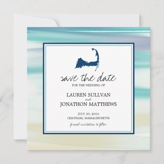 Chatham Cape Cod Ocean Waterverf Save the Date (Voorkant)