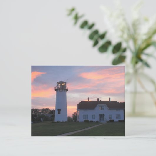 Chatham Lighthouse Sunset Briefkaart (Staand voorkant)