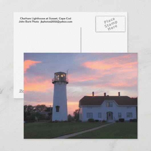 Chatham Lighthouse Sunset Briefkaart (Voorkant / Achterkant)