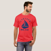 Chatham Massachusetts Sailing Boating Navy Blue Te T-shirt (Voorkant volledig)