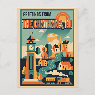 Chatham, New Jersey Reis door het verleden jaren Briefkaart