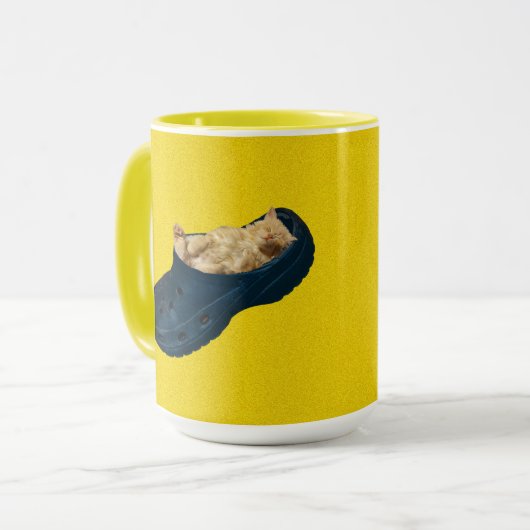 Chaton À Dormir En Chaussure Croque, Café Mug (Devant gauche)