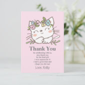 chaton blanc, chaton, animaux carte de remerciemen (Debout devant)