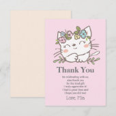 chaton blanc, chaton, animaux carte de remerciemen (Devant / Derrière)