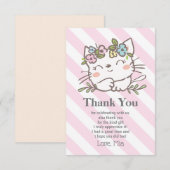 chaton blanc, chaton, animaux carte de remerciemen (Devant / Derrière)