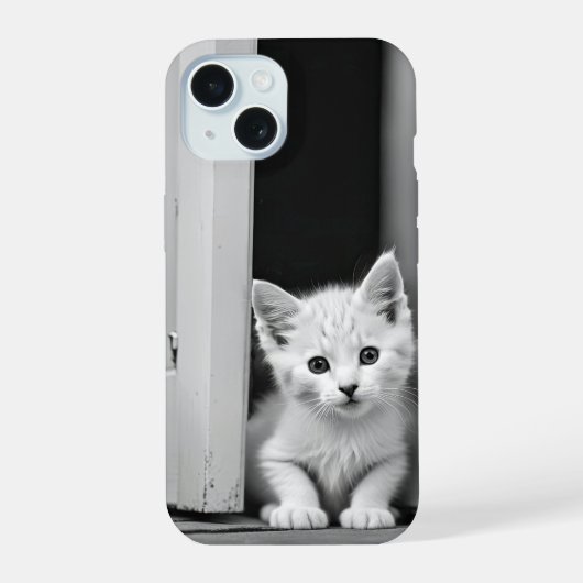 Chaton blanc dans l'encadrement de la porte (Verso)