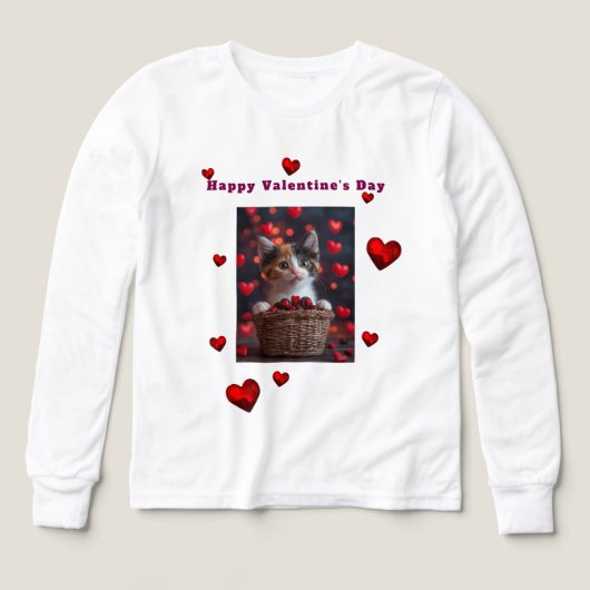 Chaton calicot de la Saint-Valentin Bonbons coeurs (Motif recto)