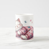 Chaton couché dans un pyjama d'os de Chine Mug (Devant)