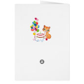 Chaton d'anniversaire et ballons multicolores sur (Dos)