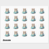 Chaton dans tasse de thé Stickers (Feuille)