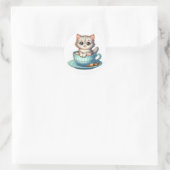Chaton dans tasse de thé Stickers (Sac)