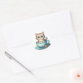 Chaton dans tasse de thé Stickers (Enveloppe)