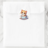 Chaton dans tasse de thé Stickers (Sac)