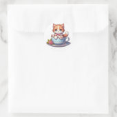 Chaton dans tasse de thé Stickers (Sac)