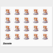 Chaton dans tasse de thé Stickers (Feuille)